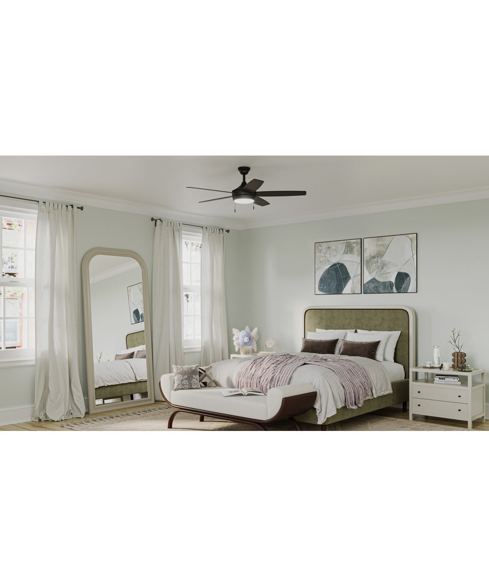 Nolyn V 52 in. 5-Blade Modern LED Ceiling Fan Matte Black