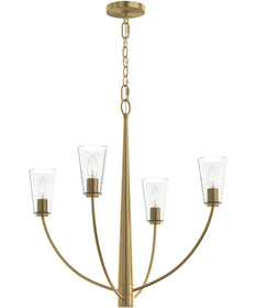 Jheni 4-Light Chandelier with Clear Glass Shades Brushed Gold