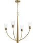 Jheni 4-Light Chandelier with Clear Glass Shades Brushed Gold