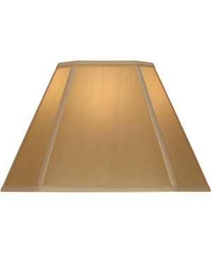 9x20x14 Tan Silk Shantung Cut Corner Square Hardback Lampshade