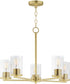 Lateral 5-Light Chandelier Satin Brass