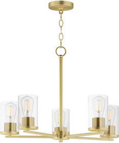 Lateral 5-Light Chandelier Satin Brass