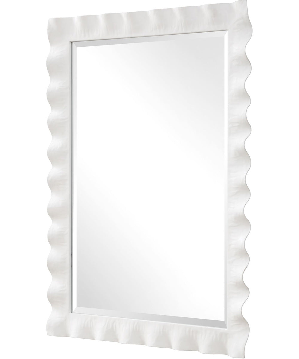 Haya White Scalloped Mirror