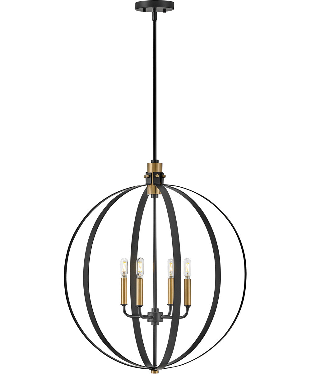 Cirque 4-Light Medium Orb Chandelier in Black