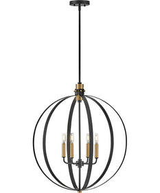 Cirque 4-Light Medium Orb Chandelier in Black