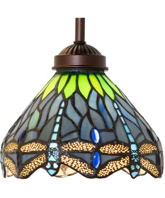 7" Wide Tiffany Hanginghead Dragonfly Mini Pendant