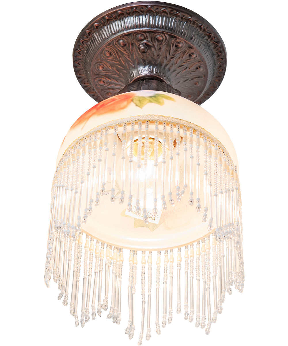 6" Wide Roussillon Rose Bouquet Flushmount