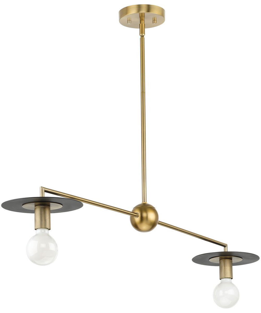 Trimble 2-Light Linear Chandelier Brushed Bronze