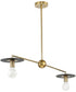 Trimble 2-Light Linear Chandelier Brushed Bronze