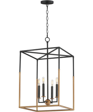 Soho 4-Light Large Pendant Black/Weathered Brass