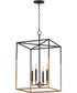 Soho 4-Light Large Pendant Black/Weathered Brass