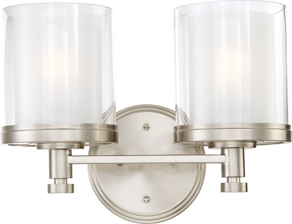 14"W Decker 2-Light Vanity & Wall Brushed Nickel