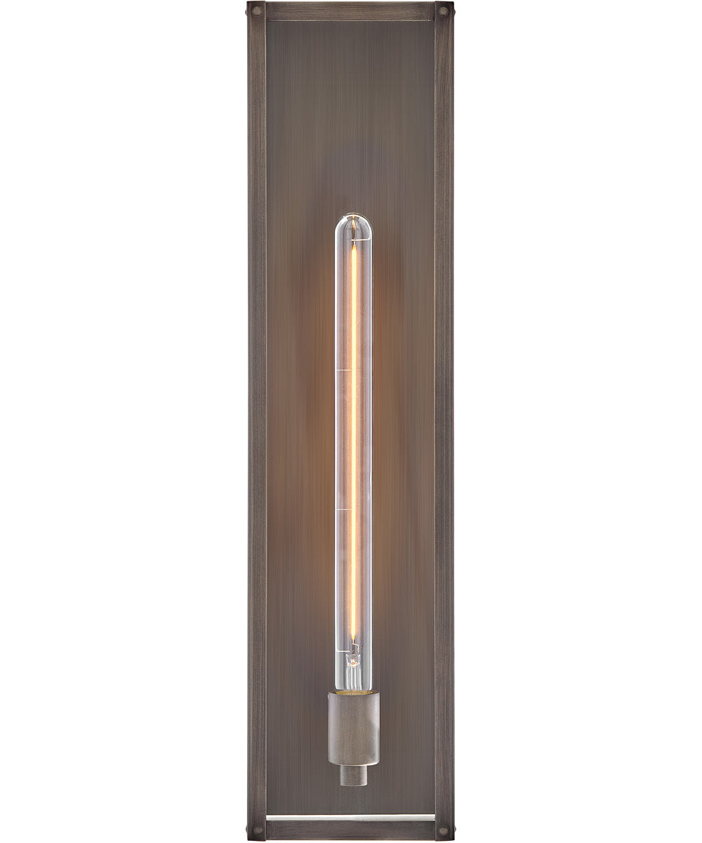 Max 1-Light Large Wall Mount Lantern in Burnished Bronze