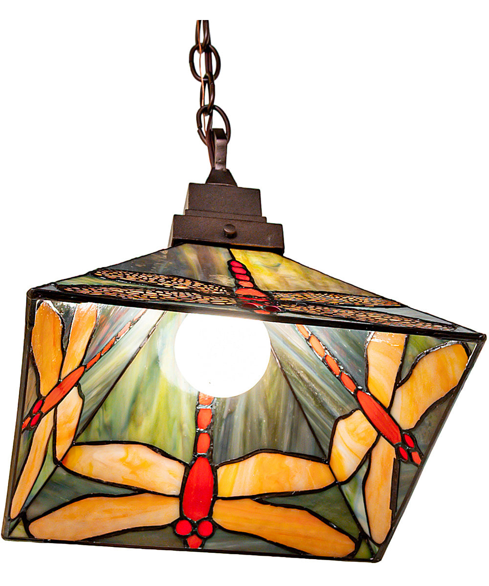 10" Square Prairie Dragonfly Pendant