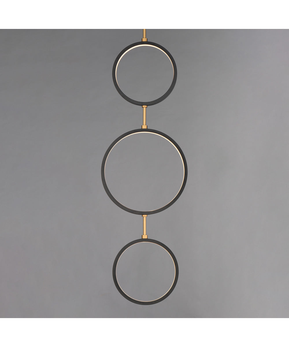 Hoopla 3-Light LED Pendant Black / Gold