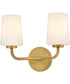 Kline 2-Light Small Two Light Vanity in Lacquered Brass