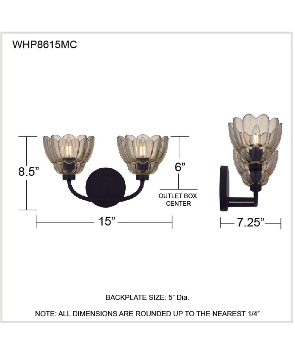 Whitecap 2-light Bath Light Mottled Cocoa