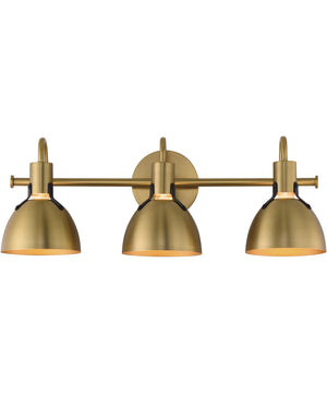 Dusk 3-Light Wall Sconce Satin Brass