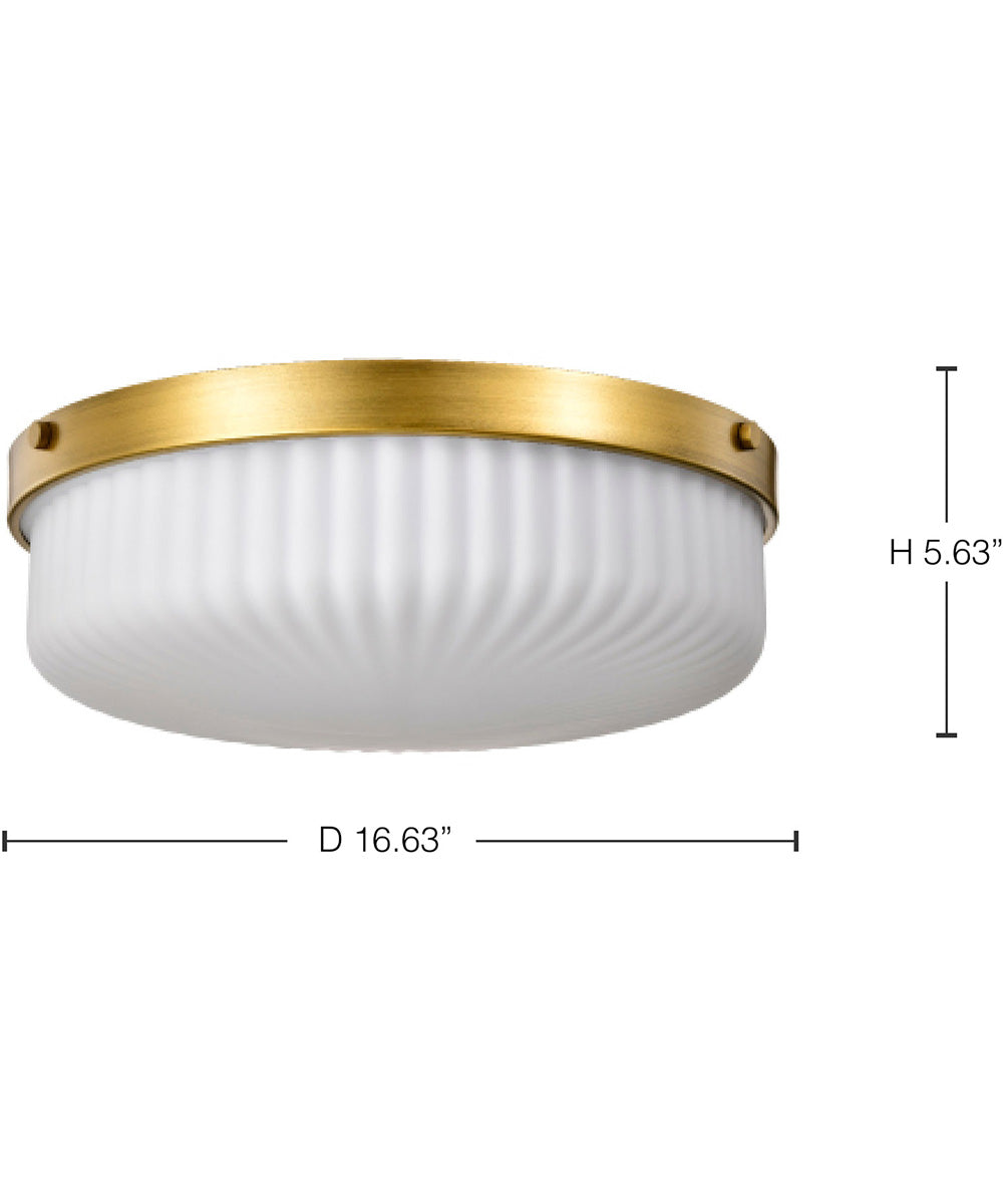 Solara 3-Light Close-to-Ceiling Natural Brass