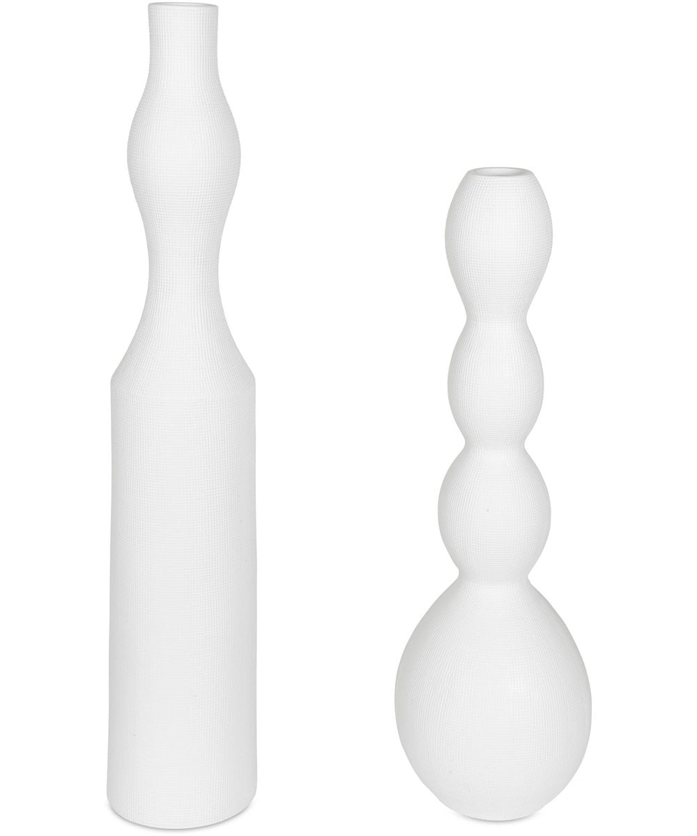 Forma White Ceramic Vases, Large, Set of 2