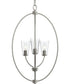 Jheni 3-Light Foyer Pendant with Clear Glass Shades Brushed Nickel