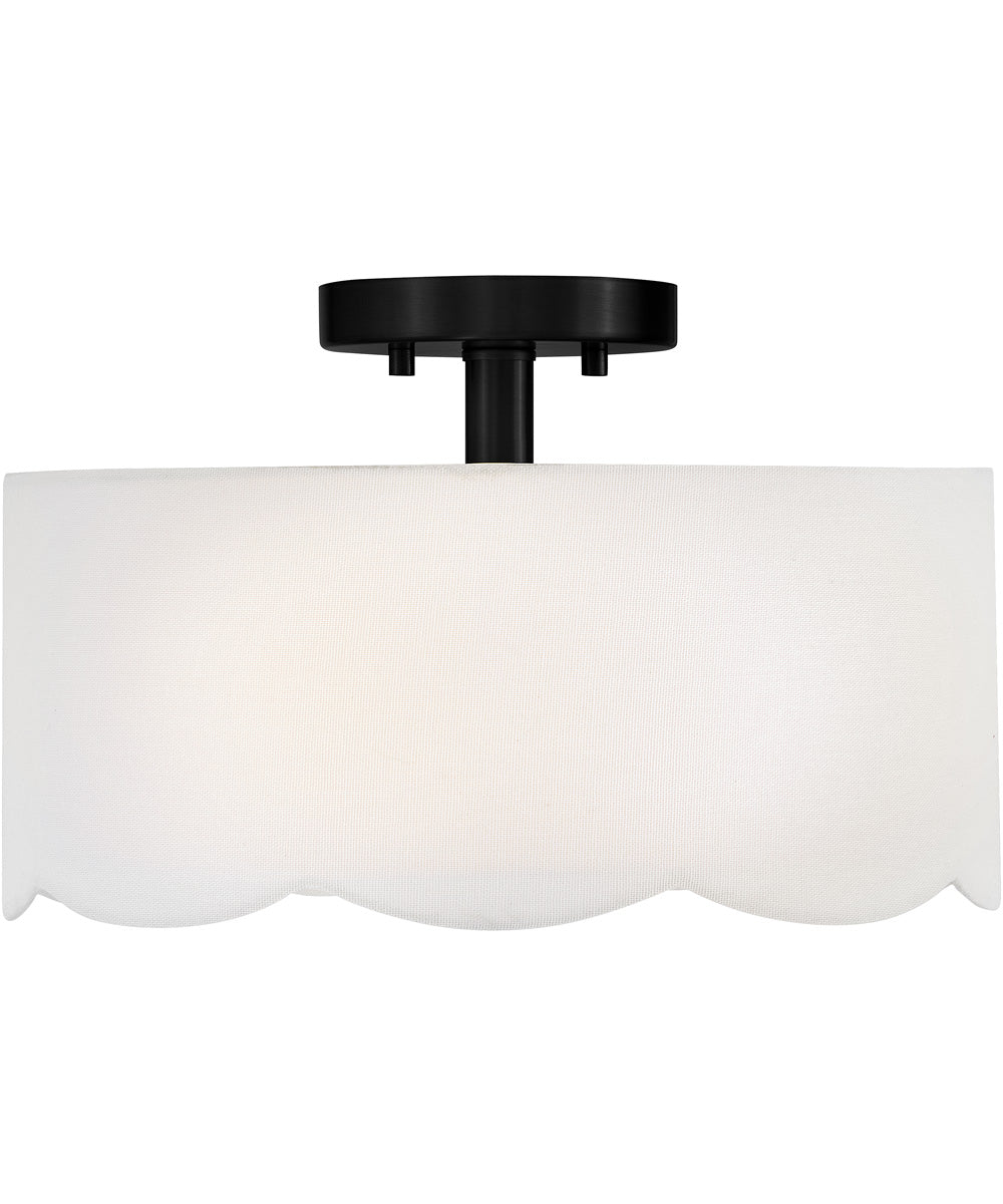 Bliss 2-Light Medium Semi-Flush Mount in Black