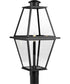 Bradshaw 1-Light Clear Glass Transitional Outdoor Post Lantern Textured Black