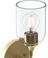 Ilia 1-Light Wall Sconce with Clear Glass Shade Brushed Gold