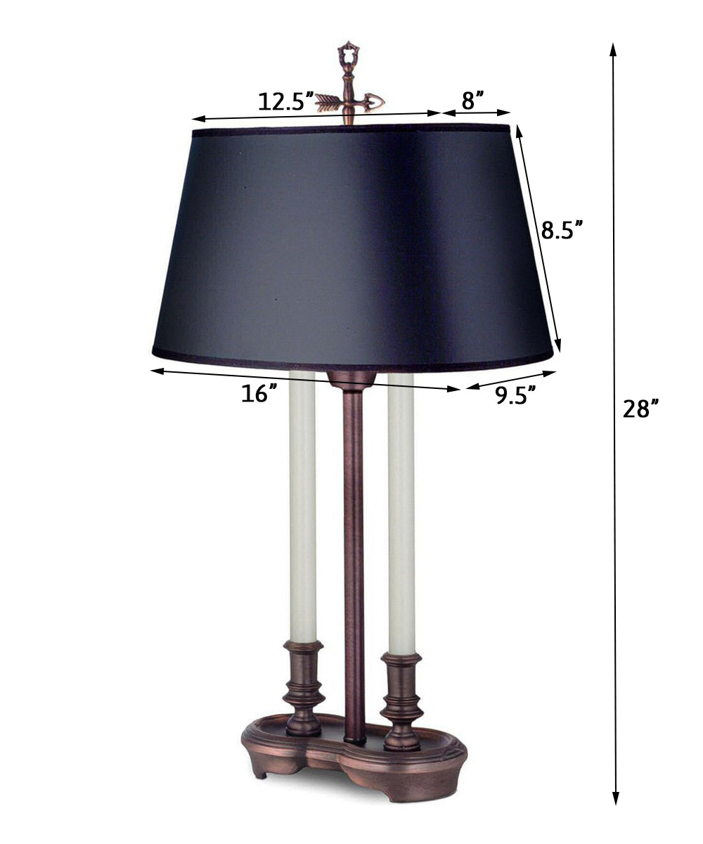 28"H 3-Way Desk Lamp Antique Old Bronze