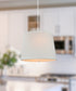 14" W 2 Light Pendant White Linen Shade with Diffuser, White Cord