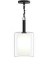 Mack 1-Light Pendant with Layered Glass Shade Matte Black