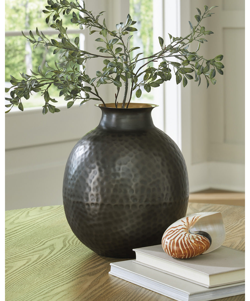 Woody Vase Pewter/Gold