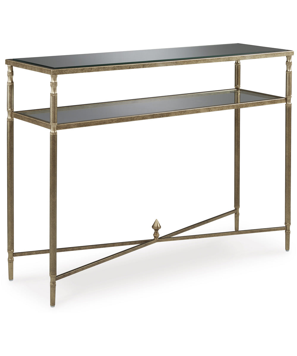 Cloverty Sofa Table Aged Gold