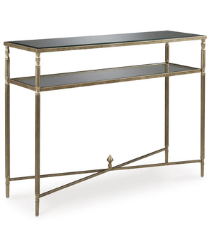 Cloverty Sofa Table Aged Gold