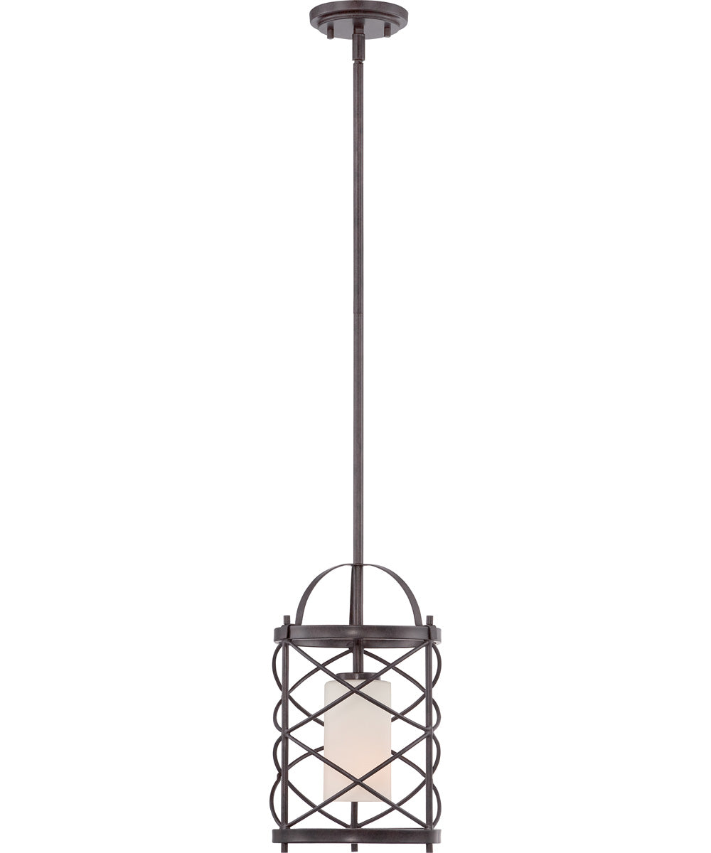 8"W Ginger 1-Light Pendant Old Bronze