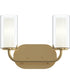 Mack 2-Light Vanity Light with Layered Glass Shades Brushed Gold