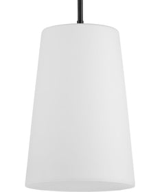 Clarion 1-Light Etched White Pendant P500430 Matte Black