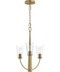 Jheni 3-Light Chandelier with Clear Glass Shades Brushed Gold