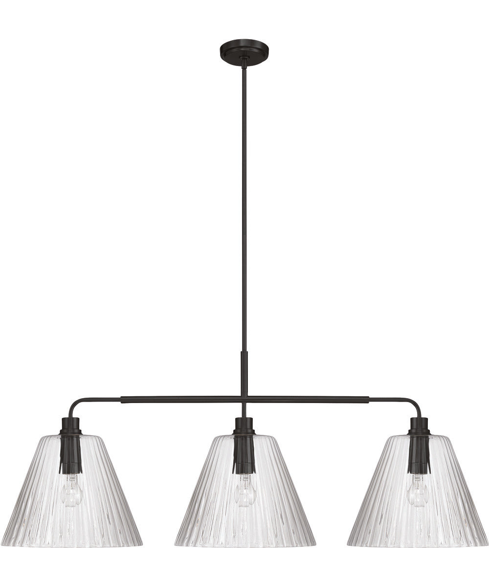 Pleated 3-Light Lighting Flat Black