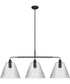Pleated 3-Light Lighting Flat Black