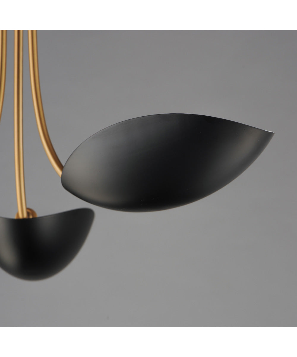 Maris 3-Light Pendant Black / Natural Aged Brass
