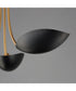 Maris 3-Light Pendant Black / Natural Aged Brass