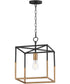Soho 1-Light Pendant Black/Weathered Brass