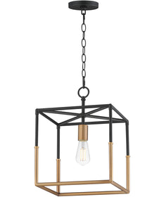 Soho 1-Light Pendant Black/Weathered Brass