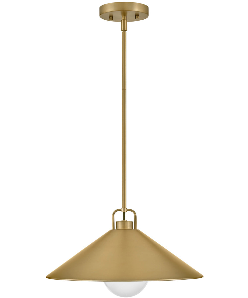 Milo 1-Light Large Pendant in Lacquered Brass