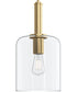 Reines 1-Light Pendant with Clear Glass Shade Brushed Gold