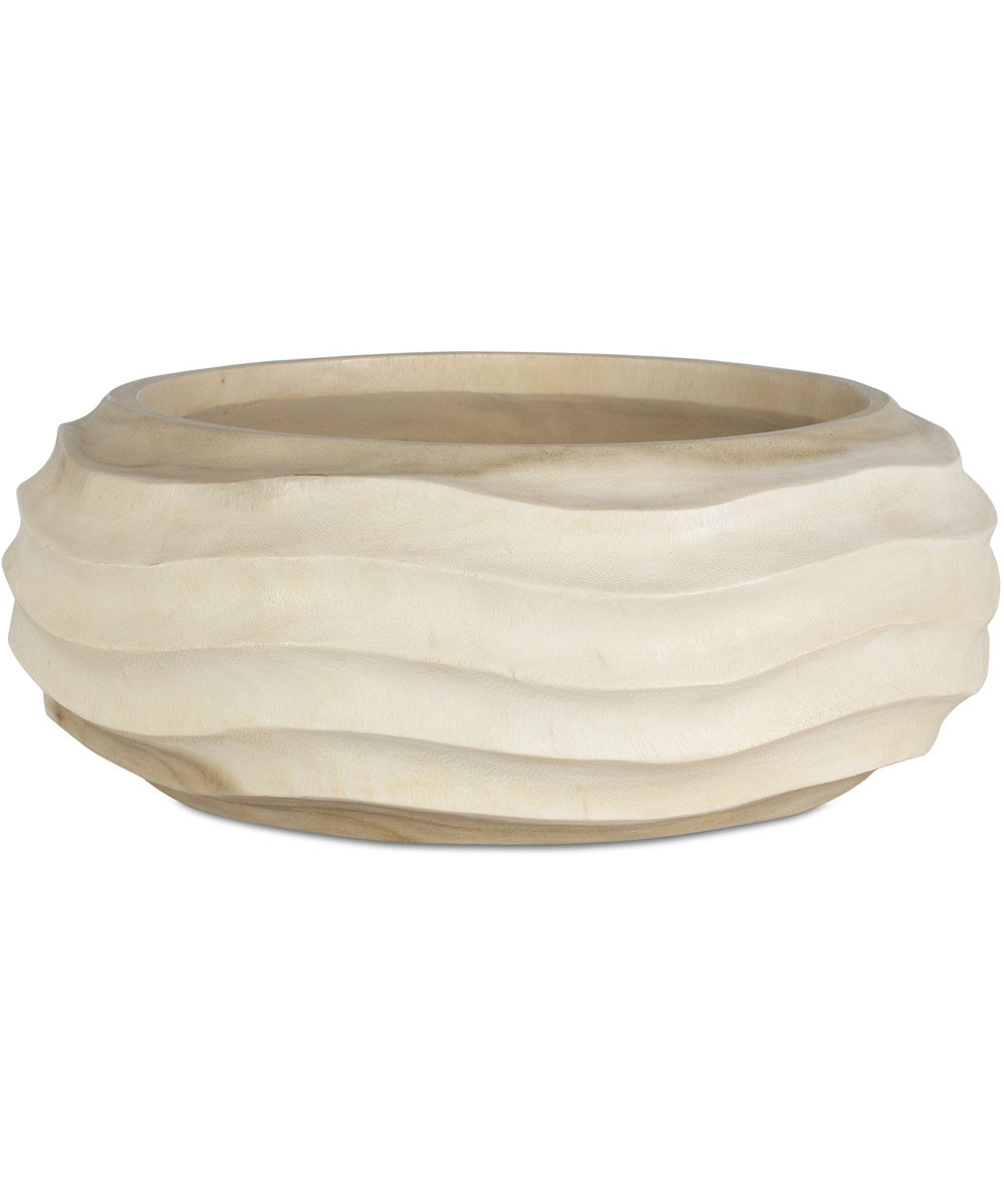 Waveform Bleached Wood Bowl