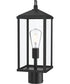 Cantley Outdoor Post Mount Lantern Light with Clear Glass Panels Matte Black