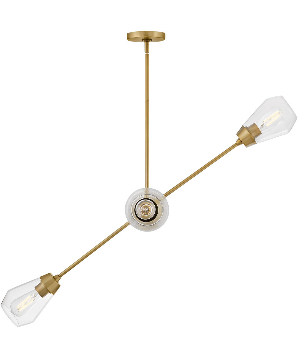 Livie 4-Light Medium Convertible Mobile Single Tier in Lacquered Brass