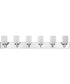 Merry 6-Light Etched Glass Transitional Style Bath Vanity Wall Light Polished Chrome